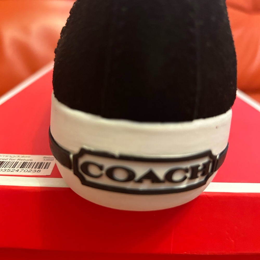 Coach black sneakers/keds Ian suede with black. In original box - Picture 5 of 7